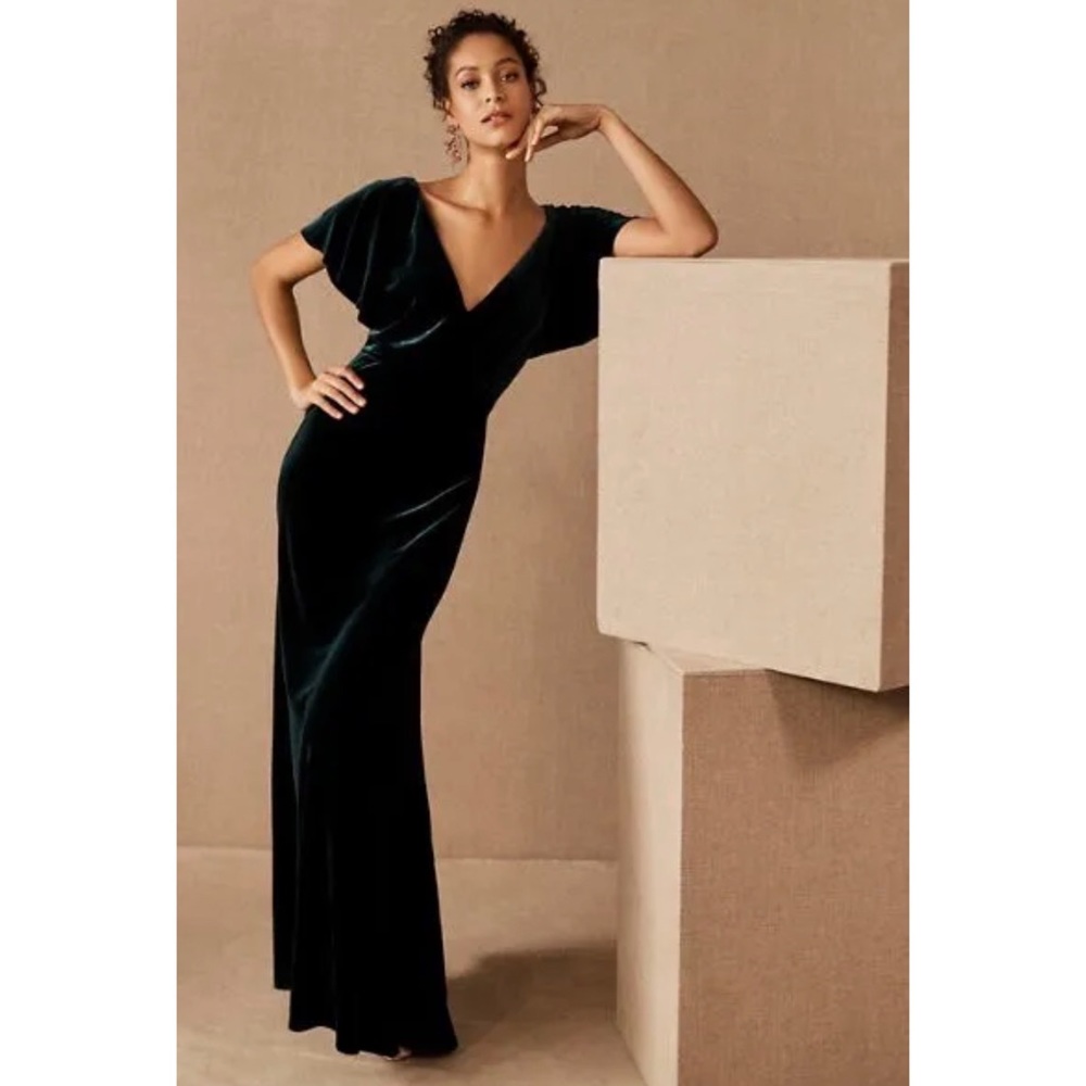 BHLDN × Jenny Yoo Ellis Velvet Open Back Dress Size 6